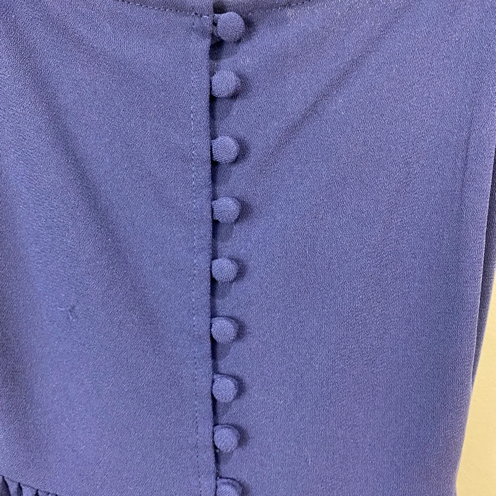 MADEWELL Navy Button Front Smocked Cross Back Jumpsuit Size 2 - Picture 9 of 16